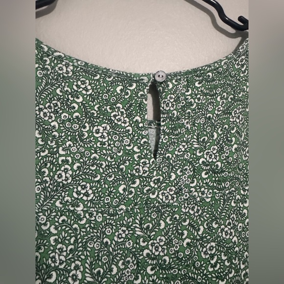 J. Jill Green ditzy Floral drop waist tiered Midi Dress medium - Picture 5 of 10